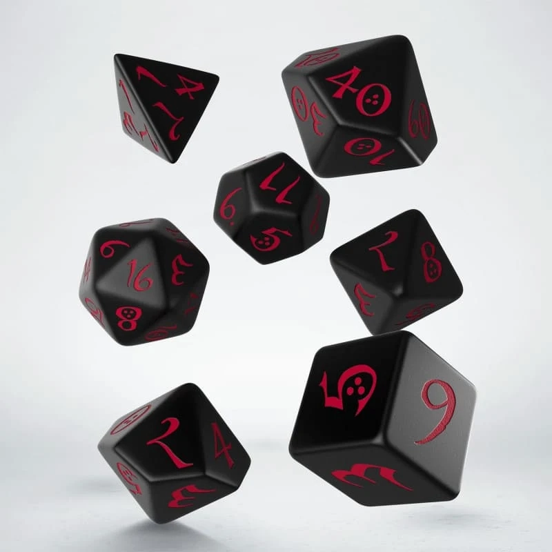 Набор кубиков Classic RPG Black & Red Dice Set (7 шт.), бренду Q-Workshop - 2 - KUBIX 