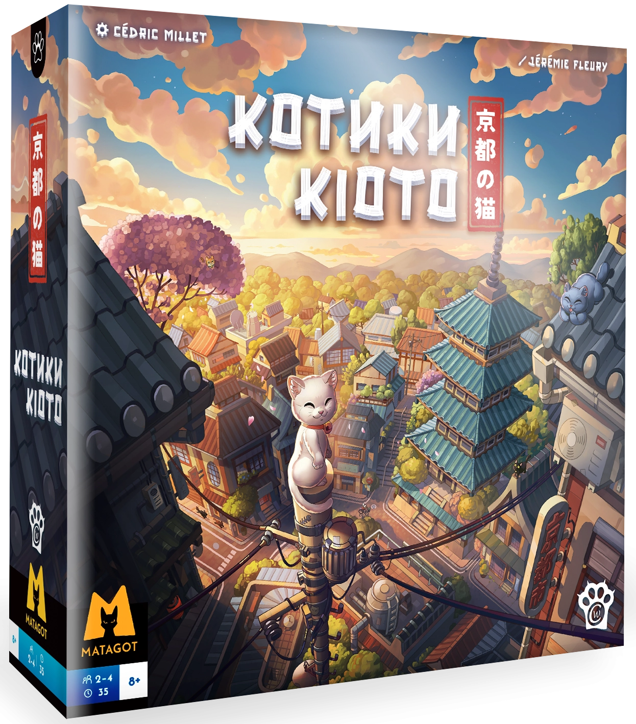 Настільна гра Котики Кіото (Kyoto no Neko), бренду Woodcat, для 2-4 гравців, час гри < 60хв. - KUBIX