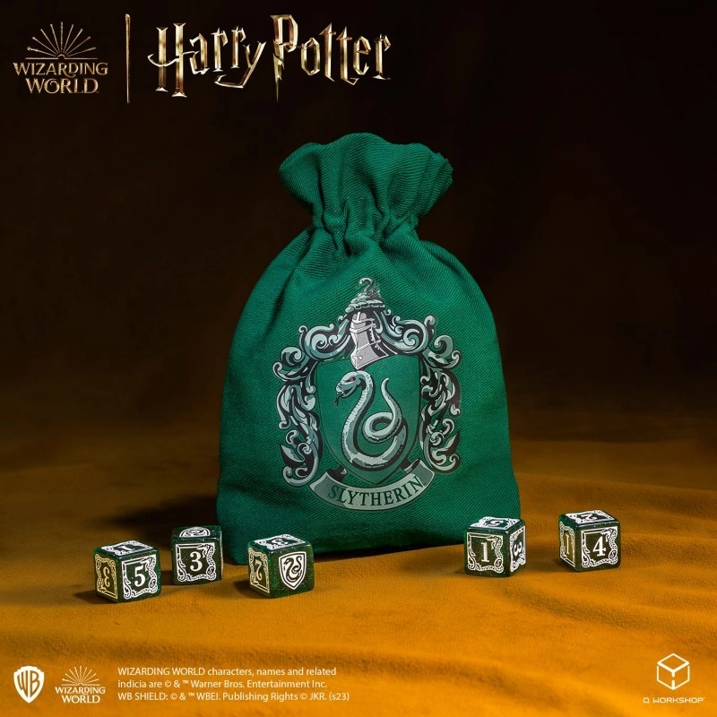 Набір кубиків з мішечком Harry Potter. Slytherin Dice & Pouch - 3 - KUBIX 