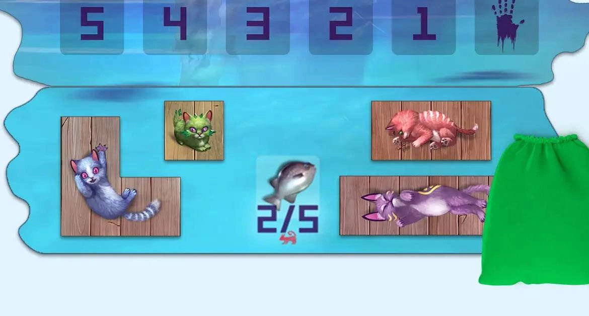 Настольная игра Остров кошек: Котята и звёрышки (The Isle of Cats: Kittens + Beasts), бренду Geekach Games, для 1-6 гравців, час гри < 30мин. - 6 - KUBIX 