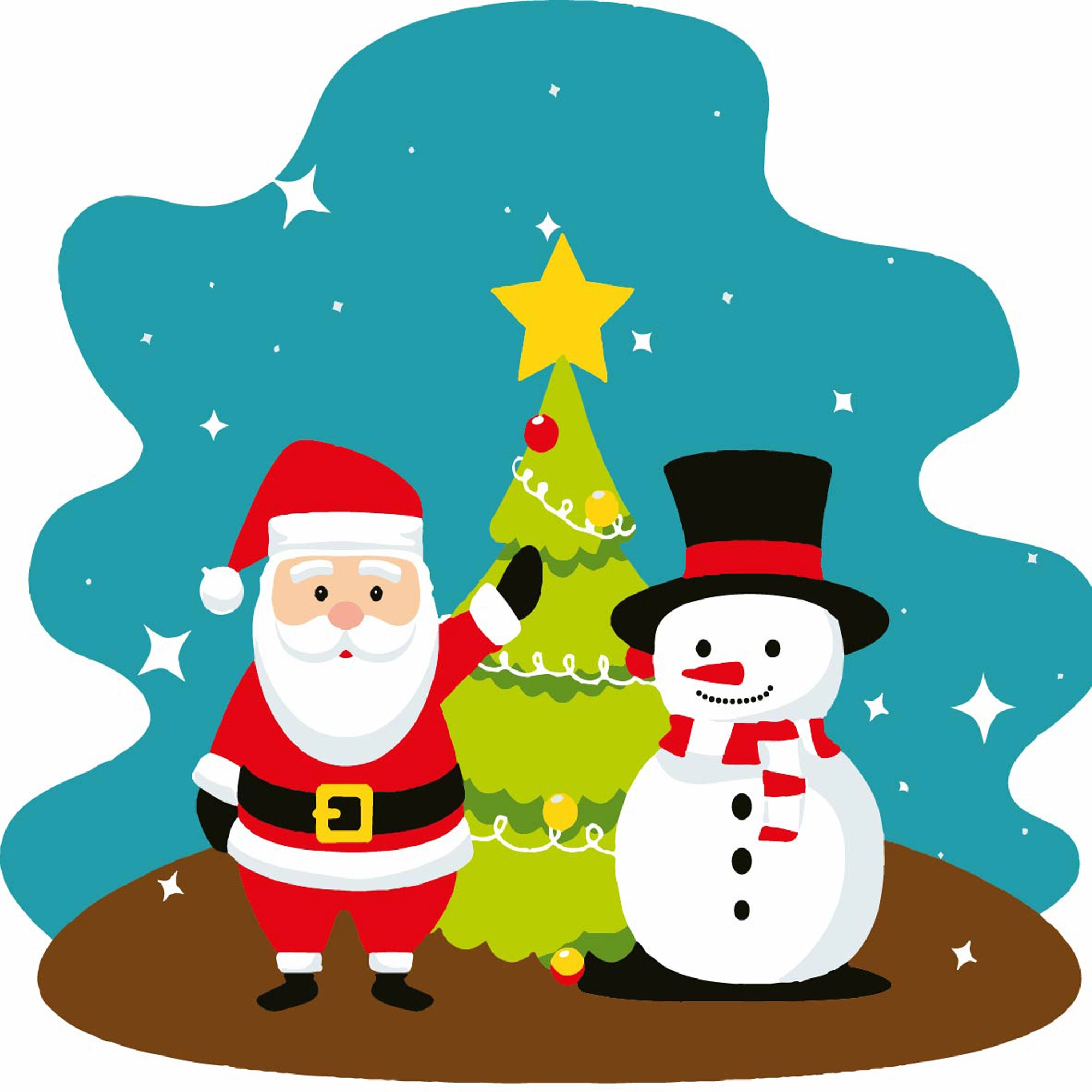 Картина по номерам Санта и Снеговик (20х20 см), бренду Strateg - KUBIX