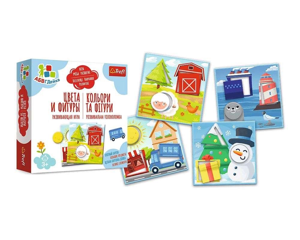 Настольная игра АБВГДейка. Цвета и фигуры (Kids's ABC. Colours and shapes), бренду Trefl, для 1-4 гравців, час гри < 30мин. - 3 - KUBIX 
