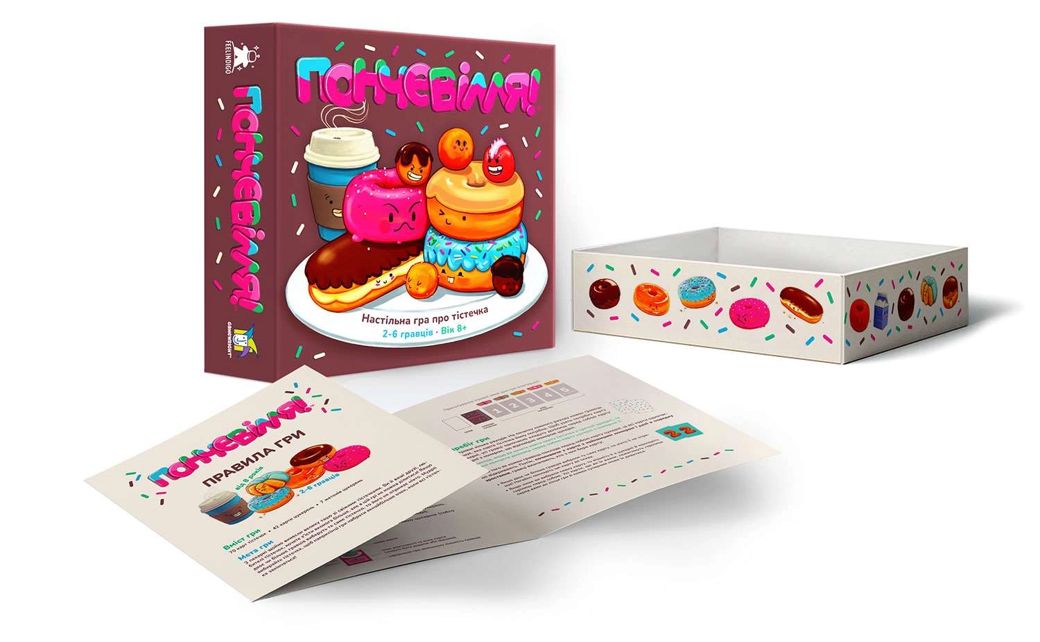 Настольная игра Пончевиль (Go Nuts For Donuts!), бренду Feelindigo, для 2-6 гравців, час гри < 30мин. - 2 - KUBIX 