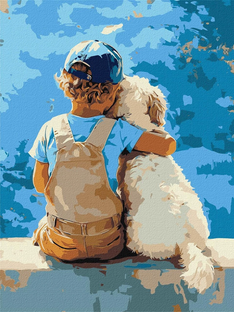 Картина по номерам Мальчик и пес (30х40 см), бренду Идейка - KUBIX