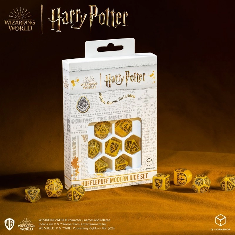 Набор кубиков Harry Potter. Hufflepuff Modern Dice Set - Yellow - 7 - KUBIX 