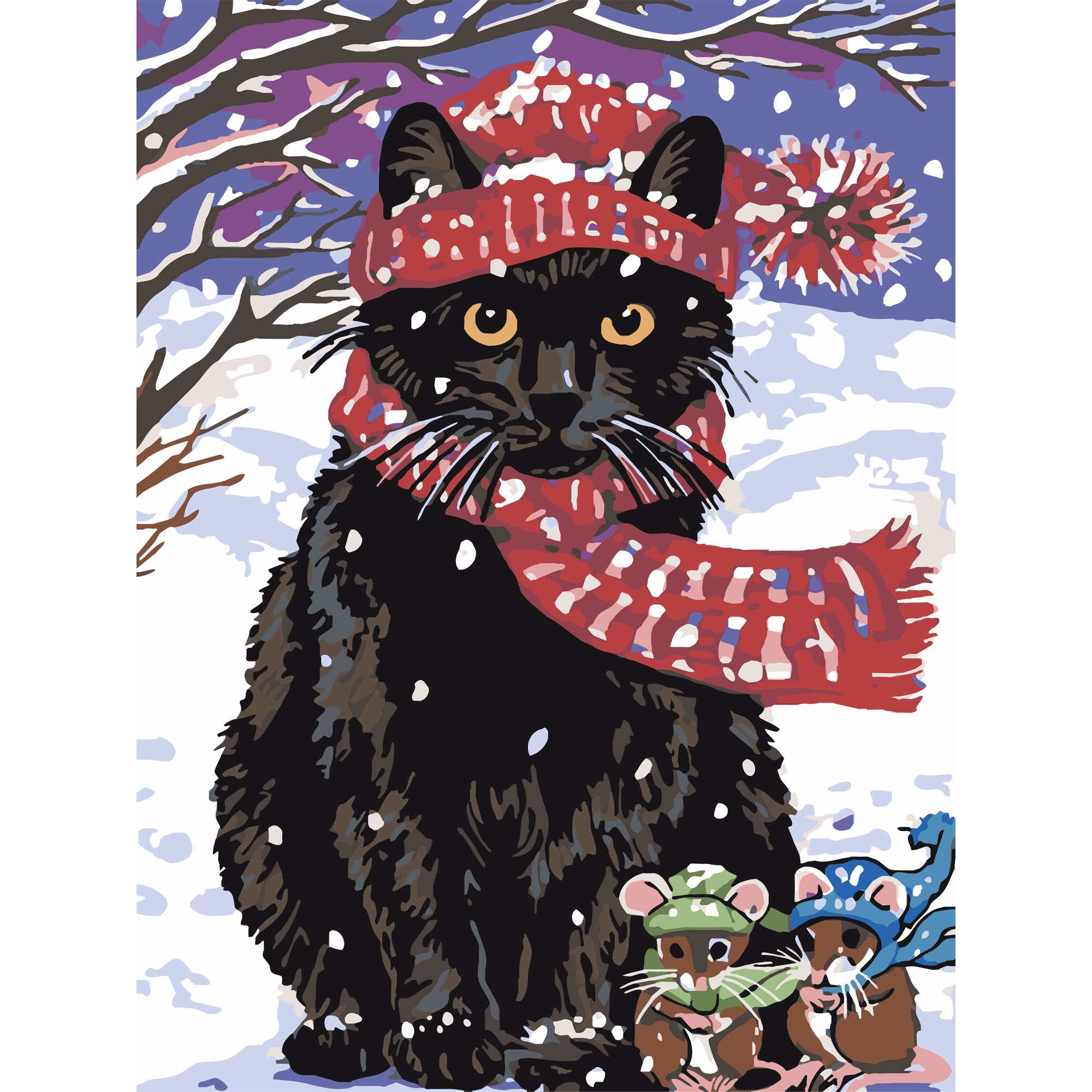 Картина за номерами Кіт і мишенята (30х40 см), бренду Strateg - KUBIX