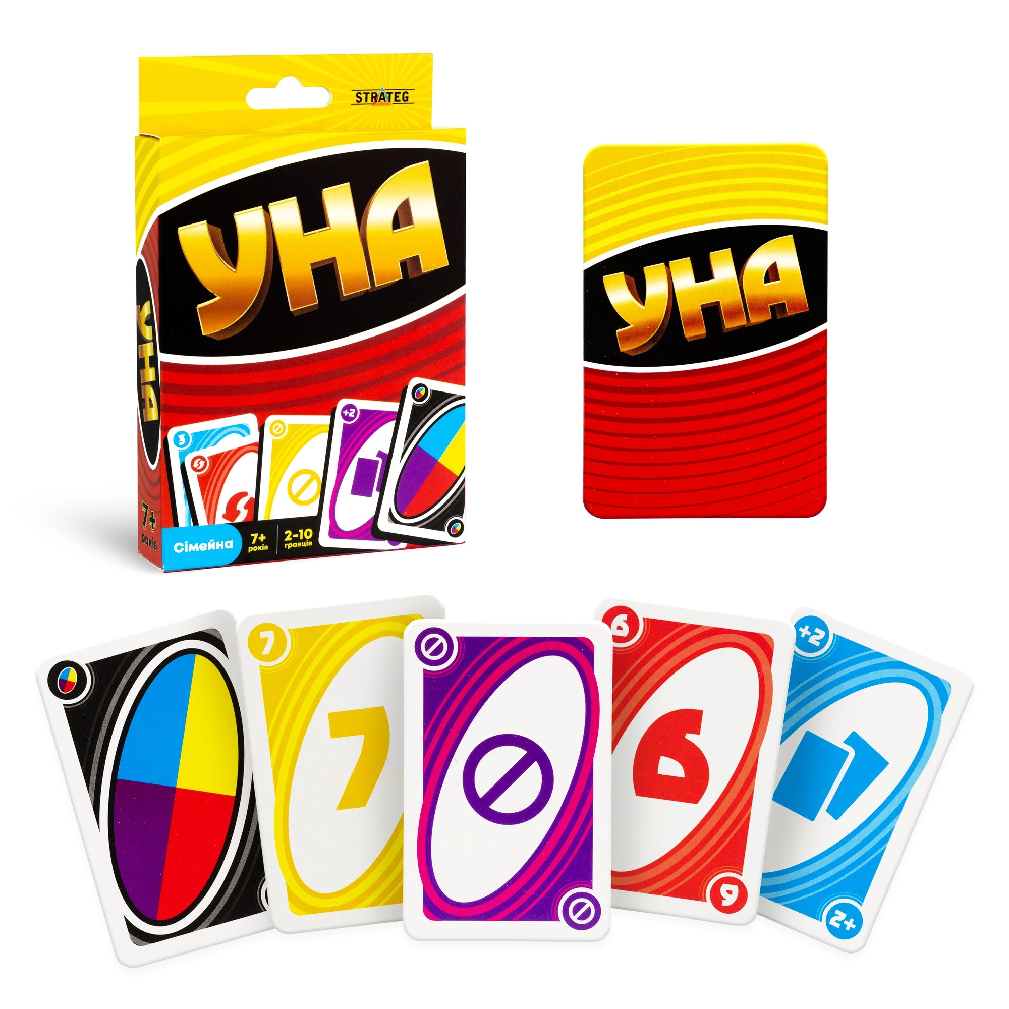 Настольная игра УНА классик, бренду Strateg, для 2-10 гравців, час гри < 30мин. - 2 - KUBIX 