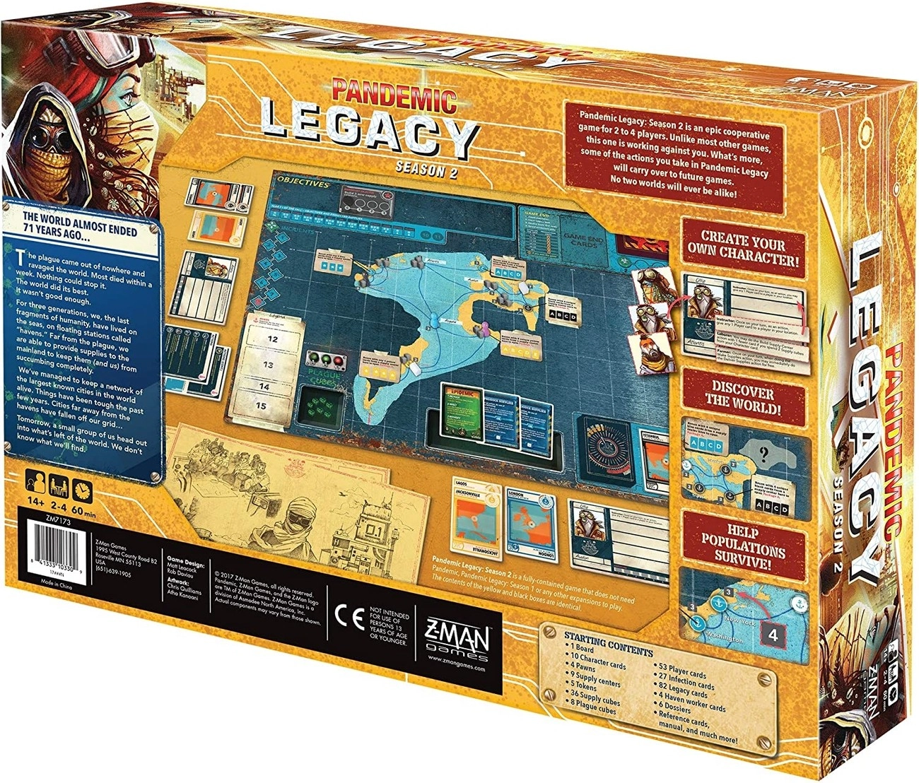 Настольная игра Pandemic: Legacy. Season 2 (Пандемия Легаси Сезон 2 (жёлтая коробка)) (EN), для 2-4 гравців, час гри > 60мин. - 2 - KUBIX 