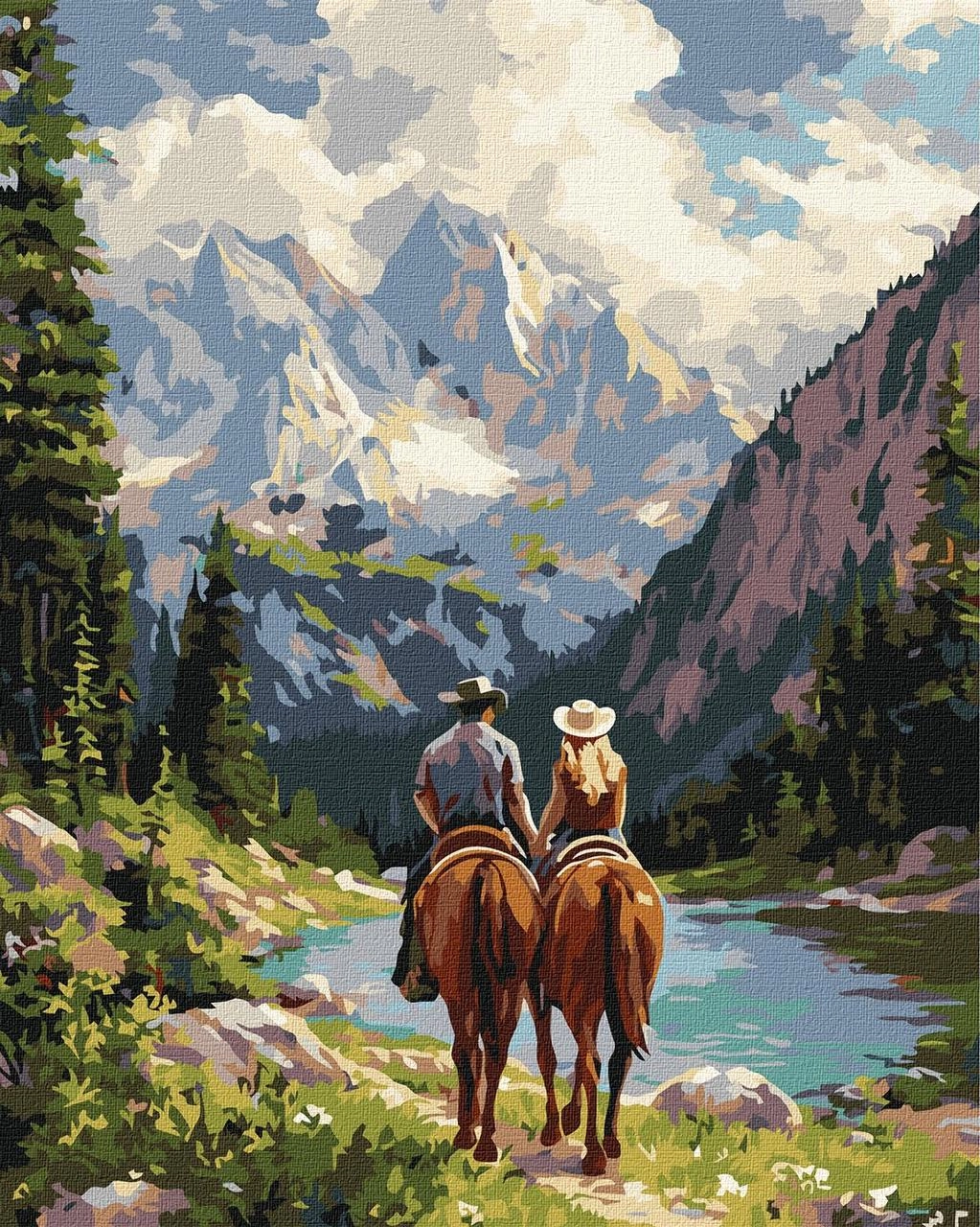 Картина по номерам Всадники в горах (40х50 см), бренду Идейка - KUBIX