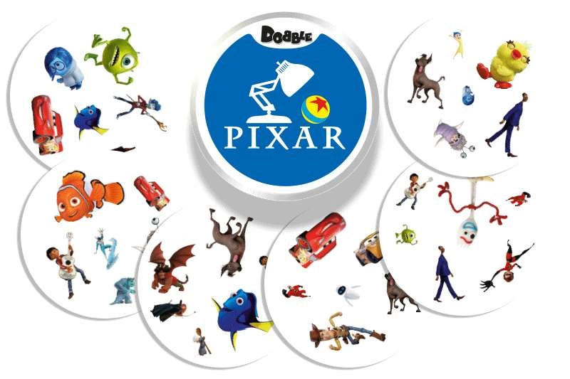 Настольная игра Доббл Пиксар (Dobble Pixar), бренду Asmodee, для 2-5 гравців, час гри < 30мин. - 4 - KUBIX 