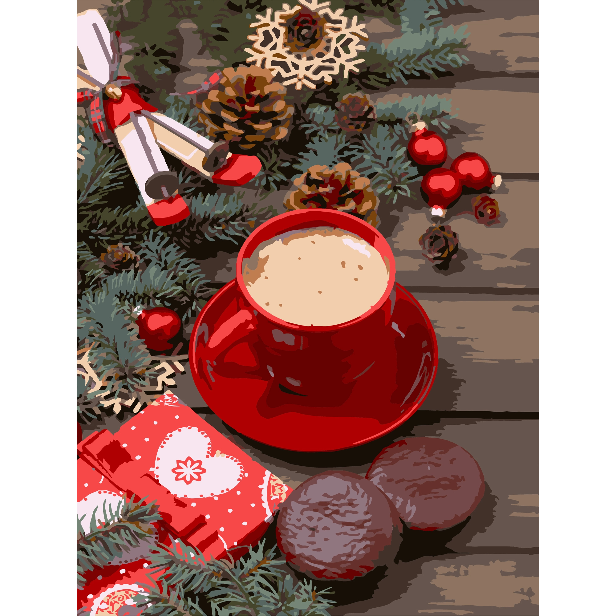 Картина за номерами Зимова кава (30х40 см), бренду Strateg - KUBIX