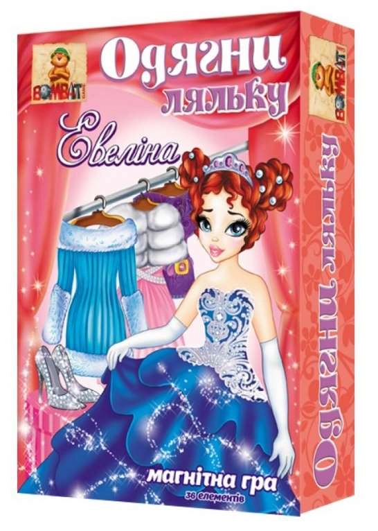 Настольная игра Одень куклу: Эвелина, бренду Bombat Game, для 1-1 гравців, час гри < 30мин. - KUBIX
