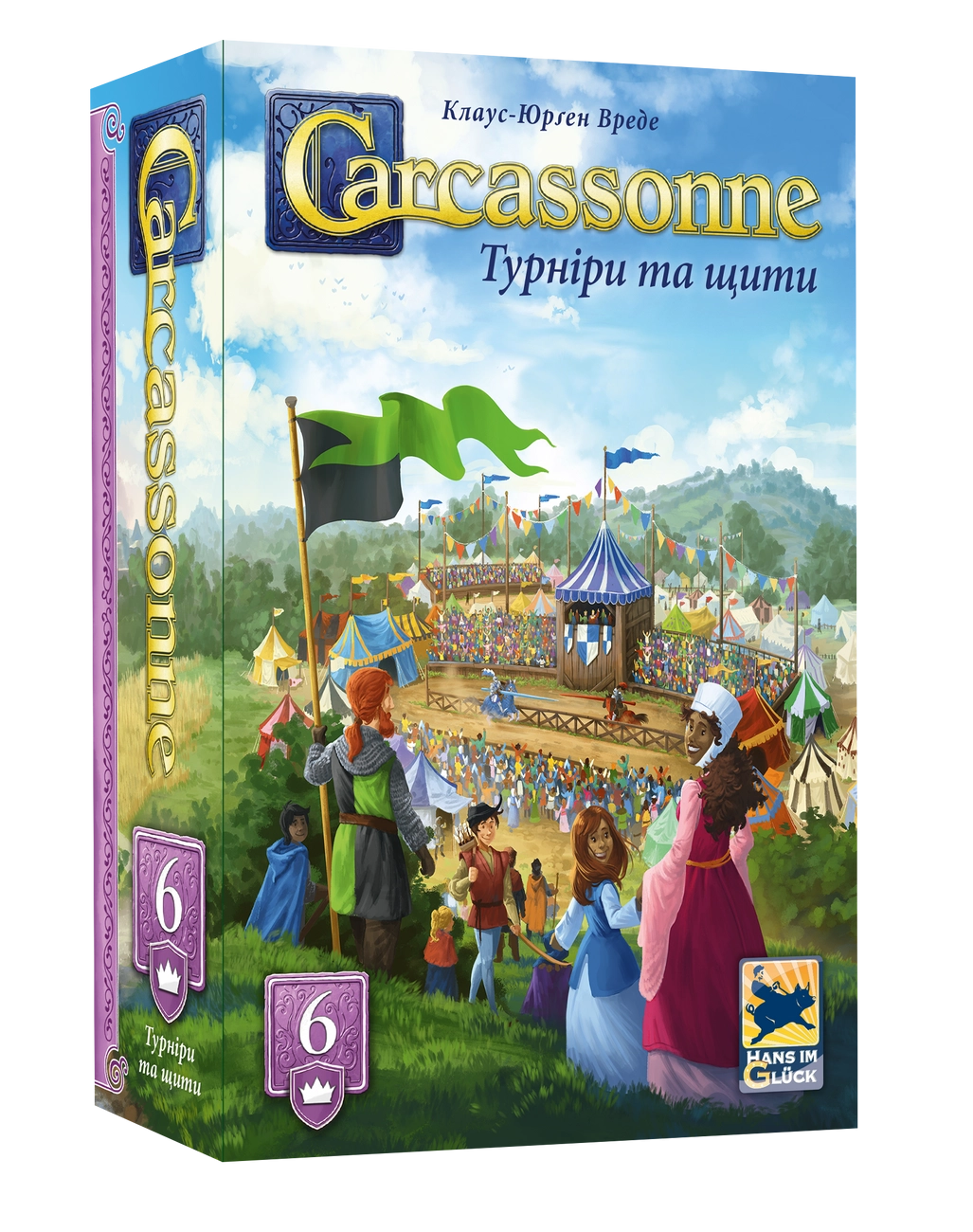 Настольная игра Каркасон №6. Турниры и щиты (Carcassonne: Jousts and Crests), бренду Feelindigo, для 2-6 гравців, час гри < 30мин. - KUBIX