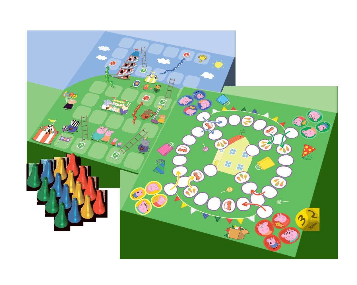 Настольная игра Свинка Пеппа: Лудо + Змеи и Лестницы 2 в 1 (Peppa Pig: Ludo + Snakes & Ladders 2 in 1), бренду Trefl, для 1-4 гравців, час гри < 30мин. - 4 - KUBIX 