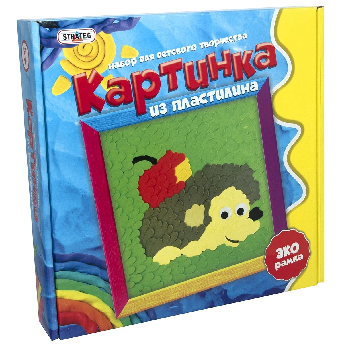 Набор для лепки Ёжик (Картина из пластилина) (RU), бренду Strateg - KUBIX