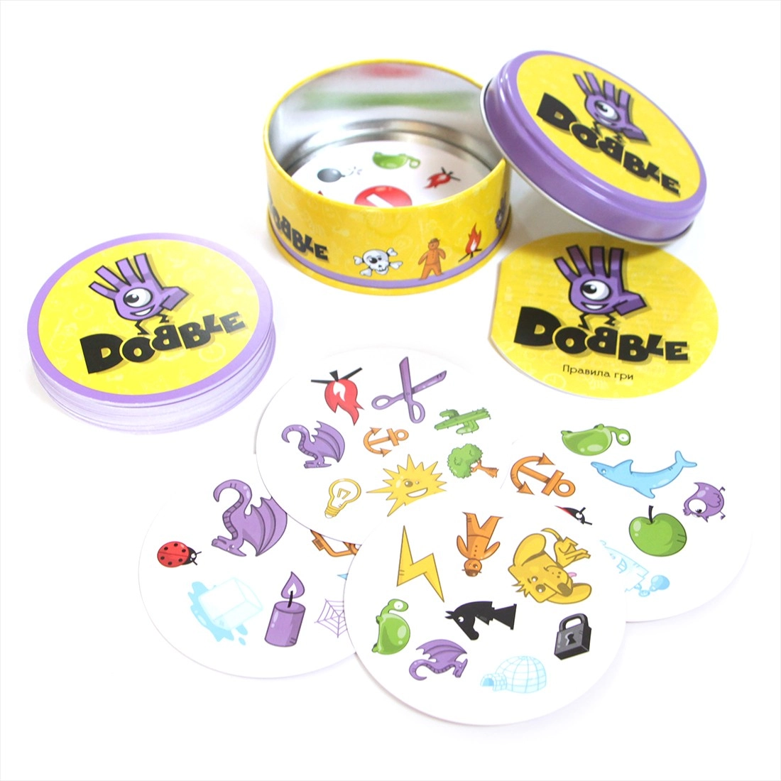 Настольная игра Доббл (Dobble или Spot It!), бренду Asmodee, для 2-8 гравців, час гри < 30мин. - 9 - KUBIX 