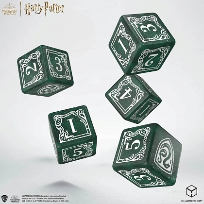 Набор кубиков с мешочком Harry Potter. Slytherin Dice & Pouch - KUBIX
