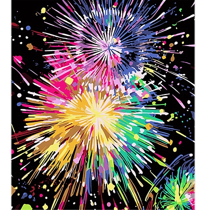 Картина по номерам "Фейерверк среди звездного неба" (40х50 см), бренду Strateg - KUBIX