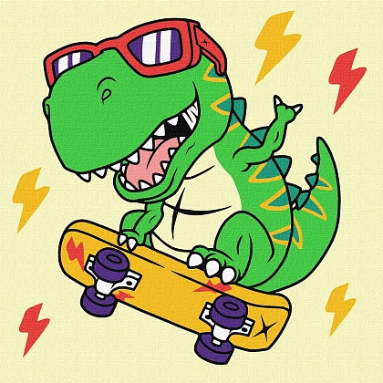 Картина по номерам Динозавр (25х25 см), бренду Идейка - KUBIX