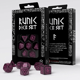 Набор кубиков Runic Shimmering black with magenta Dice Set