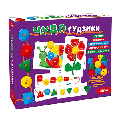 Настольная игра Чудо пуговки, бренду Ludum (Magdum), для 2-3 гравців - KUBIX
