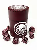 Миниатюра товара Стакан для кубиков Ктулху бургунд Dice Cup - 6