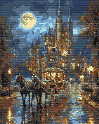 Алмазная мозаика Путь к волшебному дворцу (40х50 см), бренду Origami - KUBIX