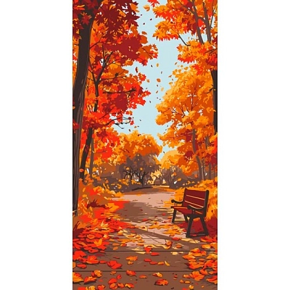 Картина по номерам Осінній парк (40х80 см), бренду Art Craft - KUBIX