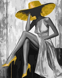 Картина по номерам Дівчина в капелюсі (40х50 см)