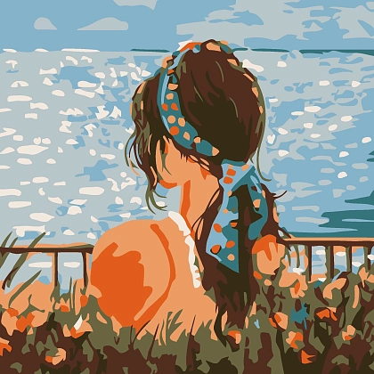 Картина по номерам Девушка (20х20 см), бренду Strateg - KUBIX