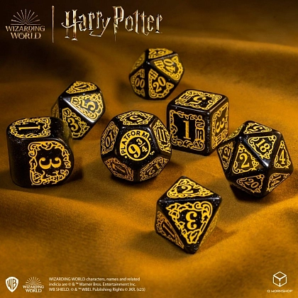Набір кубиків Harry Potter. Hufflepuff Modern Dice Set - Black - 2 - KUBIX