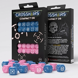 Набір кубиків Crosshairs Compact D6: Blue & Pink Dice Set