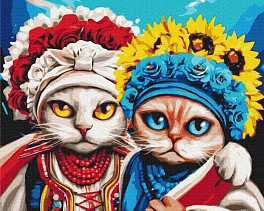 Картина по номерам Лапка підтримки Котики (40х50 см)