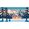 Картина за номерами Хатинка в горах (40х80 см)