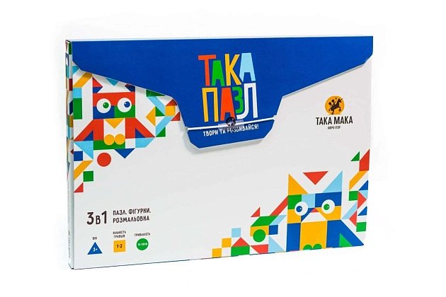 Настольная игра ТАКА ПАЗЛ. Набор 3 в 1 "Собачка", бренду Така Мака, для 1-2 гравців, час гри < 30мин. - KUBIX