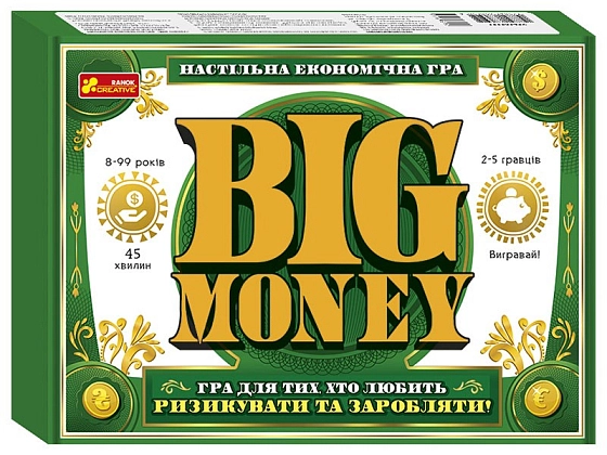 Настольная игра Big Money, бренду Ранок, для 2-5 гравців, час гри < 30мин. - KUBIX