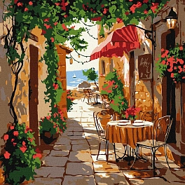 Картина по номерам Вінтажна кав'ярня (30х30 см)