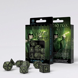 Набор кубиков Elvish Black & glow-in-the-dark Dice Set (7 шт.)