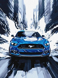 Картина по номерам Синий Мустанг (30х40 см)