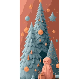 Картина по номерам Волшебные елки (40х80 см)