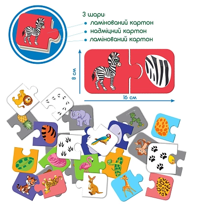 Настольная игра "Парочки Зоопарк", бренду Ludum (Magdum), для 1-1 гравців - 3 - KUBIX