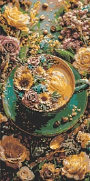 Алмазная мозаика Ароматные цветы и кофе (40х80 см)