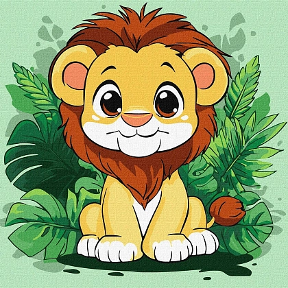 Картина по номерам Львенок (30х30 см), бренду Идейка - KUBIX