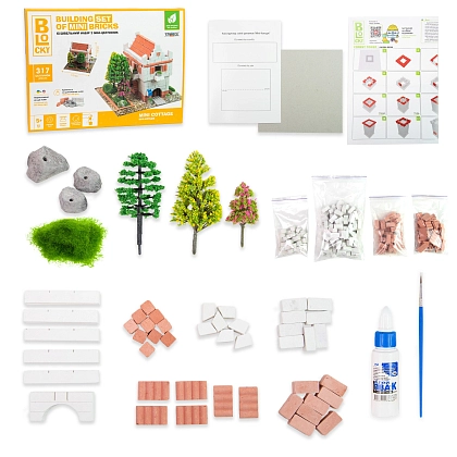Строительный набор для творчества "Мини-Коттедж" (из мини-кирпичиков), бренду Strateg - 2 - KUBIX