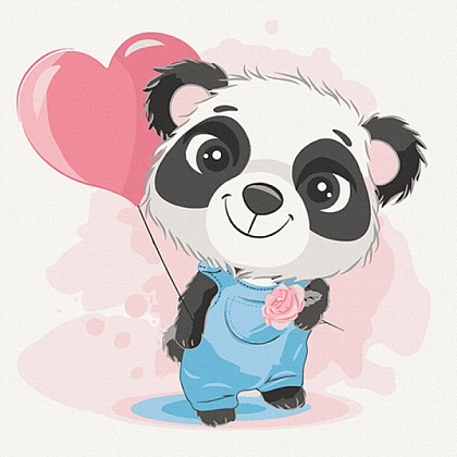 Картина по номерам Панда з кулькою (30х30 см), бренду Art Craft - KUBIX