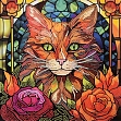 Миниатюра товара Алмазная мозаика Кот с изумрудными глазами (30х30 см) не полная выкладка - 1