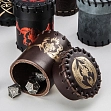 Миниатюра товара Стакан для кубиков Flying Dragon Brown & Golden Leather Dice Cup - 2