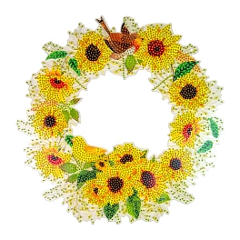 Алмазная мозаика Веночек из подсолнухов подвесной (30х30 см)
