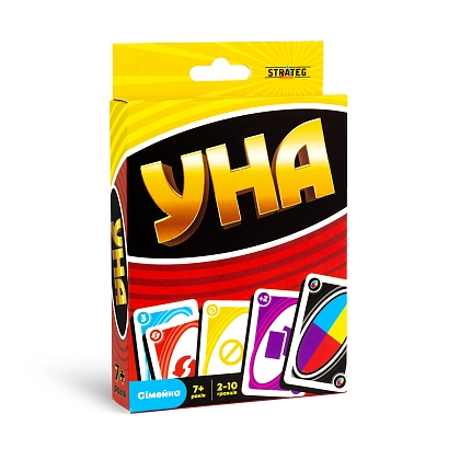 Настольная игра УНА классик, бренду Strateg, для 2-10 гравців, час гри < 30мин. - KUBIX