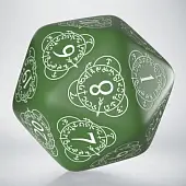 Миниатюра товара Кубик D20 Level Counter Green & white Die - 1
